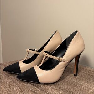 Elegant Black and Cream Women's Heels